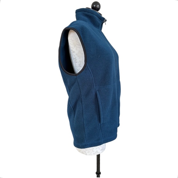 REI Men’s Fleece Vest Zipper Front Dark Blue Two Front Pockets Size Medium - Picture 2 of 13